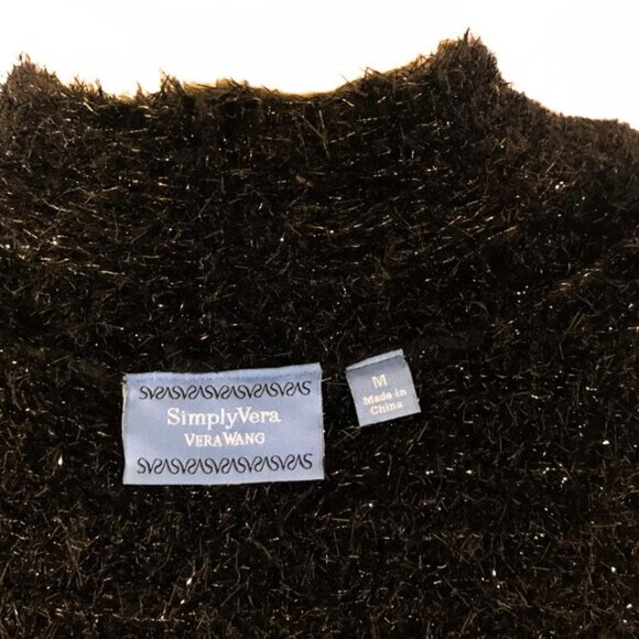 Vera Wang Simply Vera Sparkle Gold Fleck Metallic/Black Vest – Size Medium - Picture 5 of 6